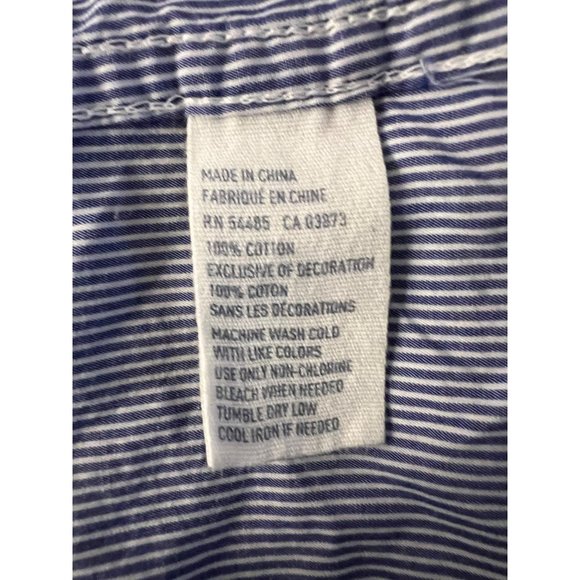 American Eagle outfitters blouse XL Blue white stripes long sleeve button up - Picture 12 of 14